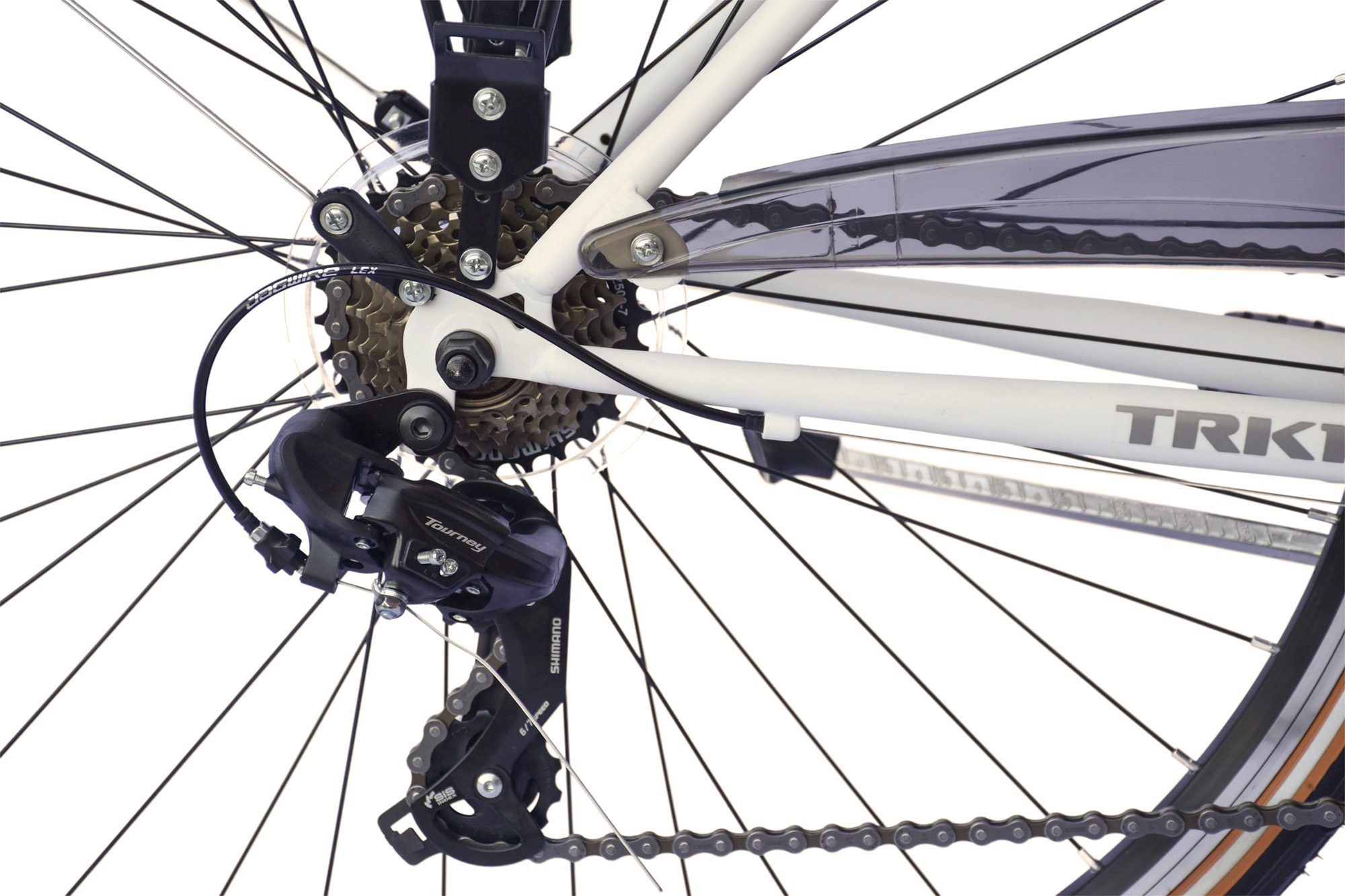 WYNN Trekkingrad 28 Zoll TRK1.0 wei&szlig; Rahmenh&ouml;he 53 cm Damen 21 G&auml;nge V-Brake – Bild 5