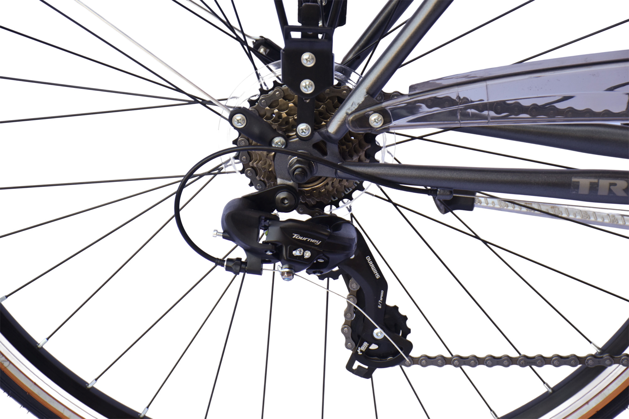 WYNN Trekkingrad 28 Zoll TRK1.0 grau Rahmenh&ouml;he 53 cm Damen 21 G&auml;nge V-Brake – Bild 5