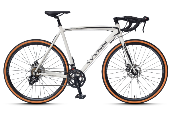 WYNN Gravelbike 28 Zoll GRL1.0 weiß Rahmenhöhe 54 cm 14 Gänge mech. Scheibenbremse
