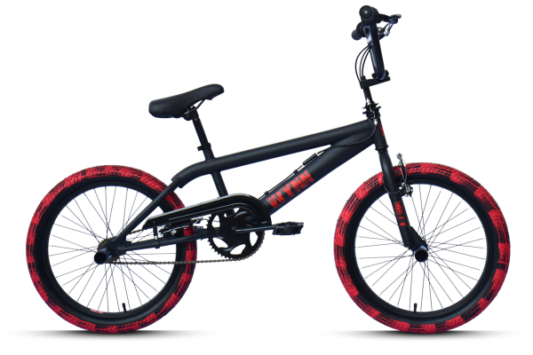 WYNN BMX Freestyle 20 Zoll XX1.4 schwarz-rot Rahmenhöhe 28 cm Kinder Erwachsene V-Brake