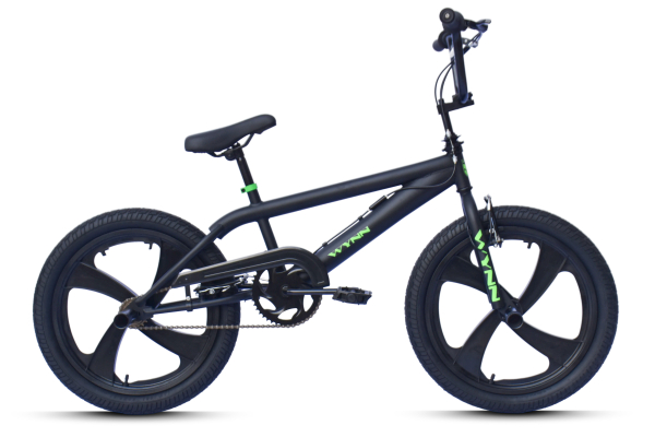 WYNN BMX Freestyle 20 Zoll XX1.1 schwarz-grün Rahmenhöhe 28 cm Mag-Wheels V-Brake