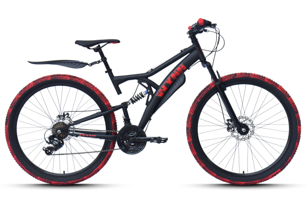 WYNN Mountainbike Fully 27,5 Zoll FLY1.0 schwarz-rot Rahmenhöhe 46 cm 21 Gänge