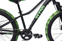 WYNN Fatbike 24 Zoll FAT1.0 schwarz-grün Rahmenhöhe 30 cm Kinder 7 Gänge mech. Scheibenbremse