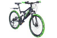 WYNN Mountainbike 24 Zoll KMB1.0  schwarz-grün 21 Gänge mech. Scheibenbremse