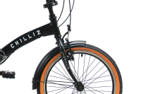 CHILLIZ Faltrad 20 Zoll FLD.01 schwarz Rahmenhöhe 33 cm Damen Herren Klapprad 6 Gänge V-Brake