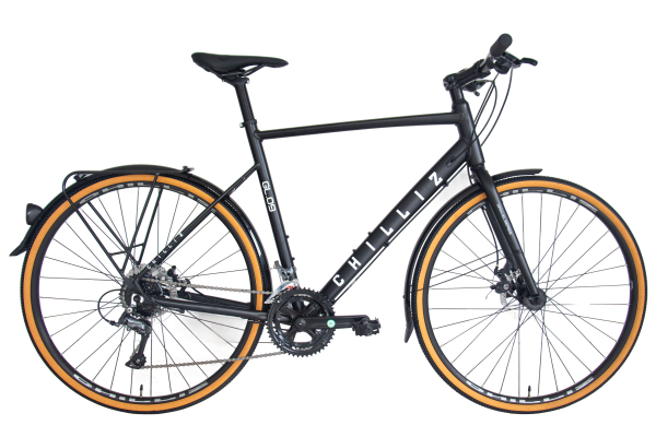 CHILLIZ Gravelbike 28 Zoll GL.09 schwarz-matt Rahmenhöhe 57 cm 16 Gänge mech. Scheibenbremse Schutzbleche
